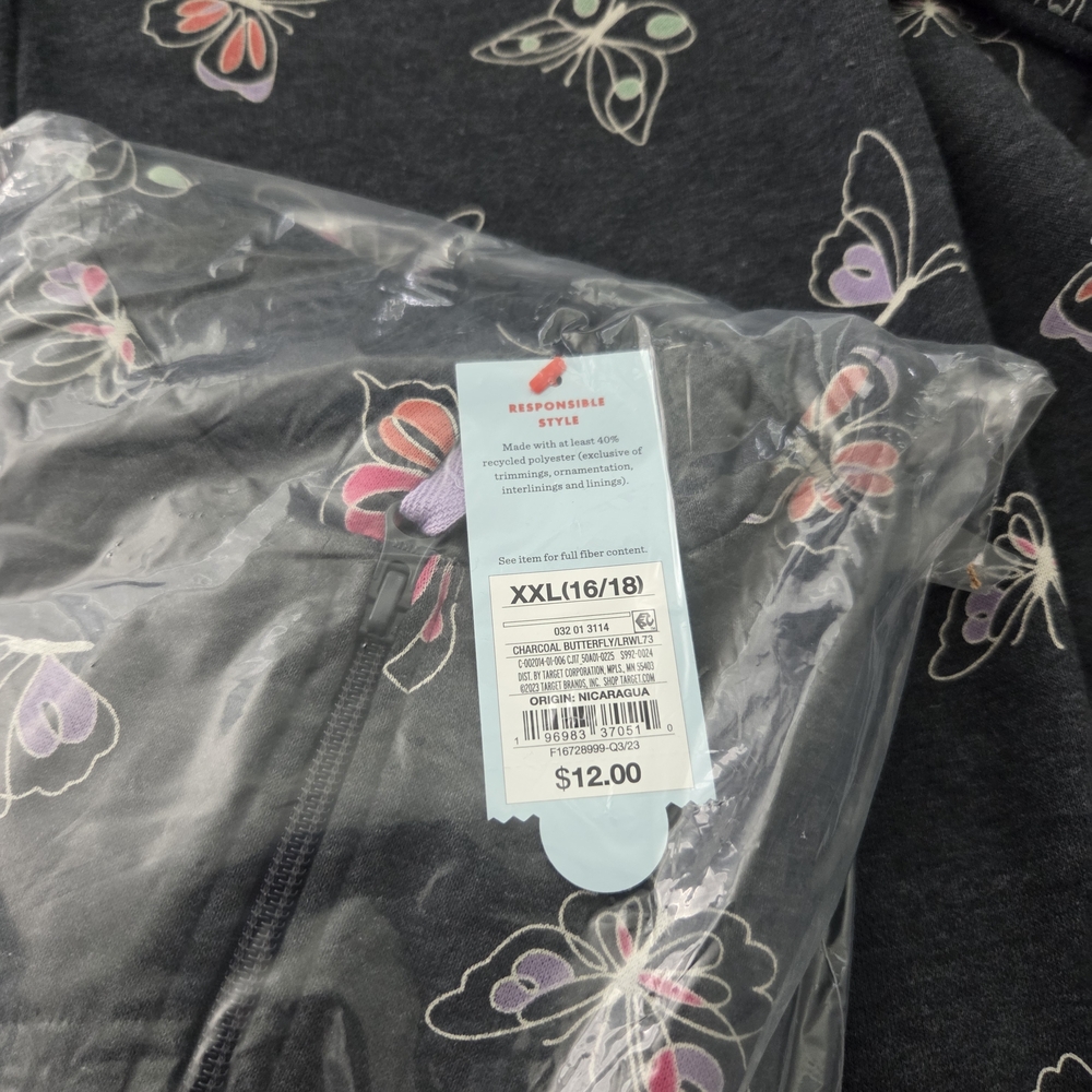 Cat & Jack Butterfly Print Jacket - Black and Multicolor
